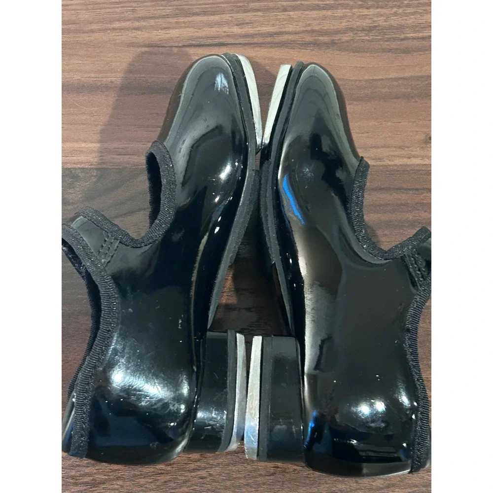 Weissman W2600 Kids Black Patent Tap Shoes Mary‎ Jane Dance Size 7.5CM Recital